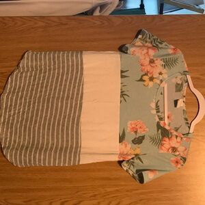 Tropical color block shirt